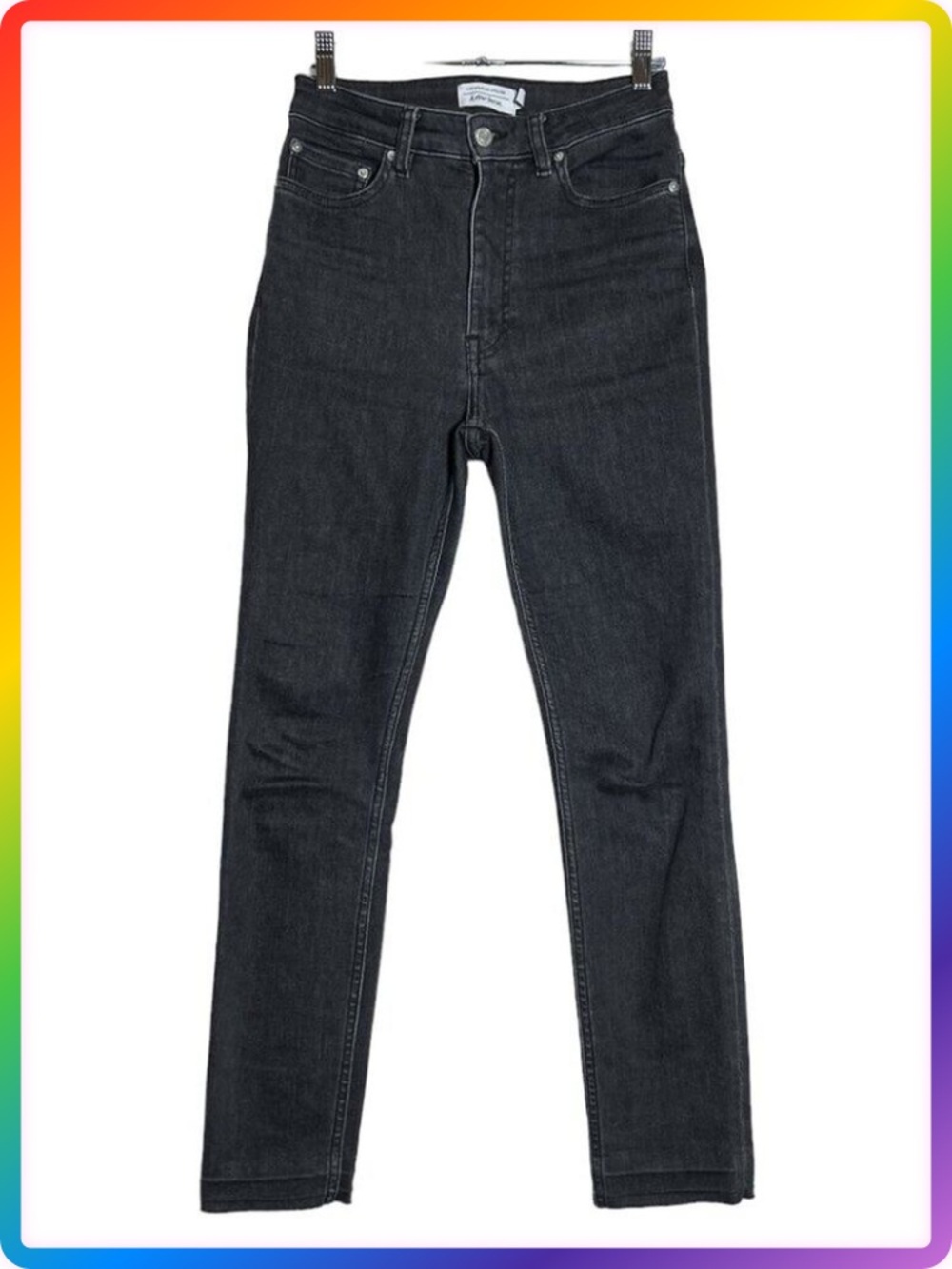 & Other Stories High Rise Skinny Jeans SIZE 28 Black Gray Soft Stretch Denim